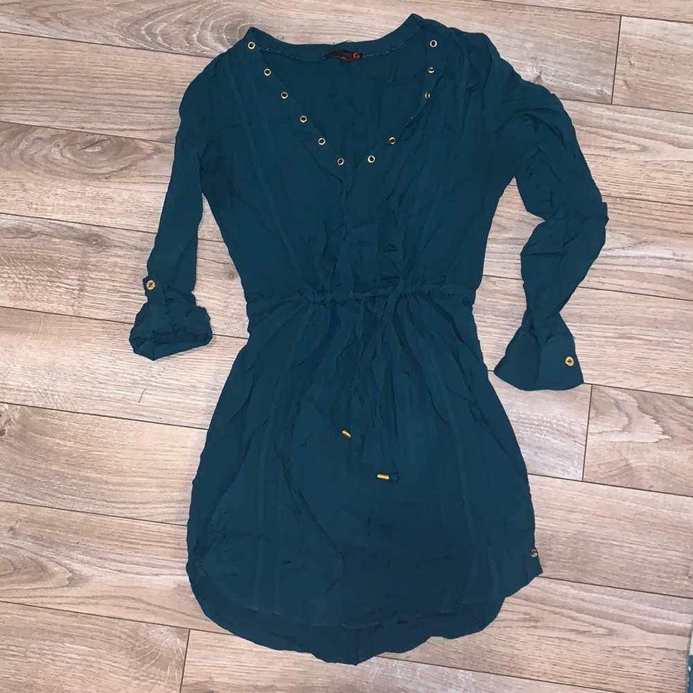 Emerald and gold Spring Dress